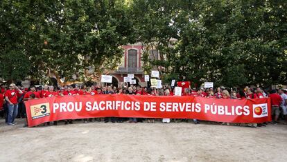 Protesta dels treballadors de la CCMA, el 2013.