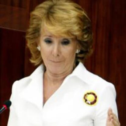 La presidenta de la Comunidad de Madrid, Esperanza Aguirre