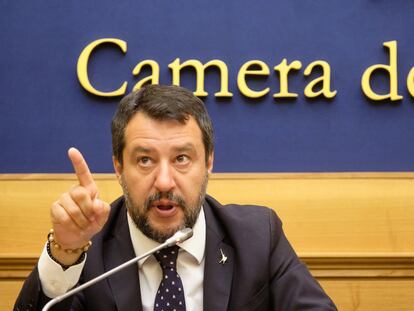 Matteo Salvini, líder de La Liga, en una rueda de prensa el pasado martes, en Roma.