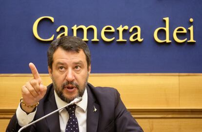 Matteo Salvini, líder de La Liga, en una rueda de prensa el pasado martes, en Roma.