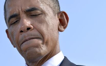 El presidente Obama, durante los actos de conmemoración del aniversario del 11-S.