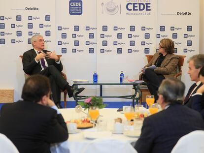 Isaías Táboas, en el desayuno informativo organizado por CEDE, este miércoles