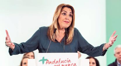 Susana Díaz, durante su intervención en el comité director del PSOE andaluz.