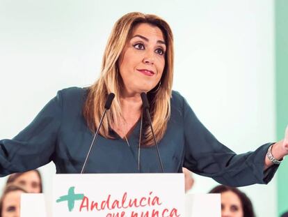 Susana Díaz, durante su intervención en el comité director del PSOE andaluz.