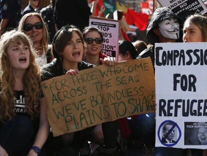 Manifestaci&oacute;n en favor de los refugiados, en junio en Sidney.