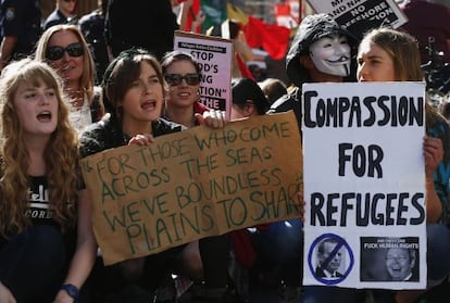 Manifestaci&oacute;n en favor de los refugiados, en junio en Sidney.