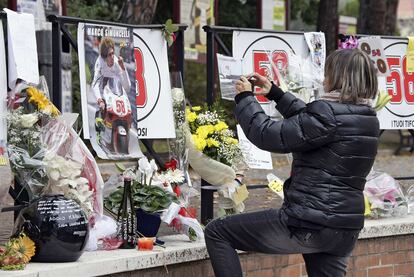 Homenaje a Simoncelli en las calles de Coriano.