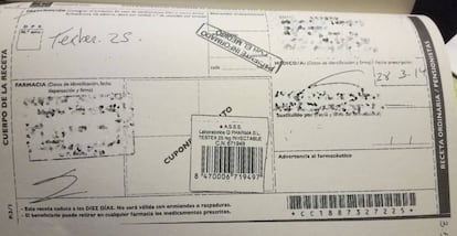 Recetas intervenidas por la Guardia Civil.