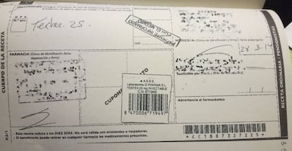 Recetas intervenidas por la Guardia Civil. 