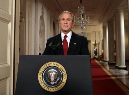 El presidente Bush, durante su discurso hoy a la nación.