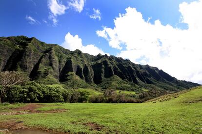 La serie <i>Perdidos</i> se grabó en Oahu, la tercera isla más grande de Hawai. En la imagen,  las montañas de Koolau, en Windward.