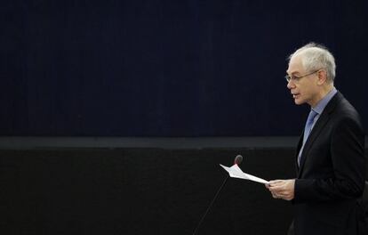 Herman Van Rompuy durante su comparecencia.