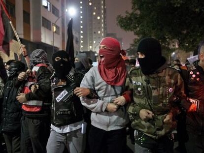 Protesta de los estudiantes en São Paulo.