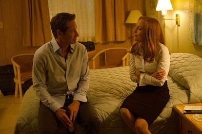 Anderson y David Duchovny en Expediente X.