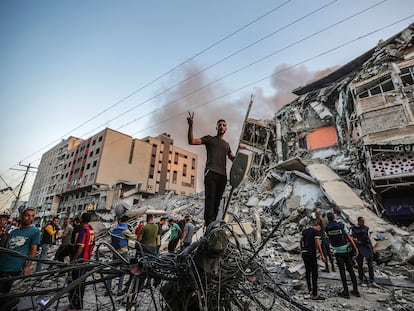 Los efectos del bombardeo israelí en la ciudad palestina de Gaza el pasado 12 de mayo.