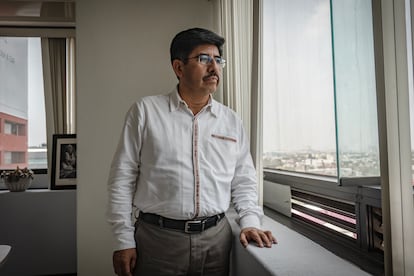Hugo Aguilar, en su oficina en Ciudad de México, el 4 de julio.