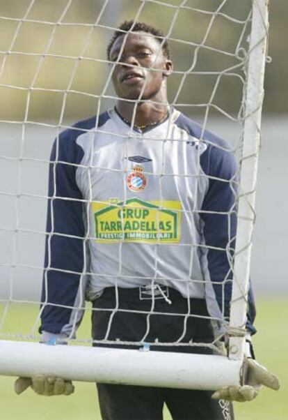 Kameni, en un entrenamiento.