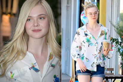 Elle Fanning ha lucido varias veces sus diseños de camisas estampadas.