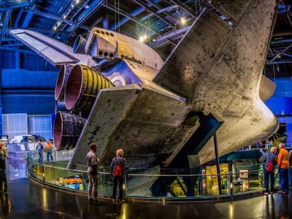 El transbordador 'Atlantis' expuesto en el Kennedy Space Center, en Florida.