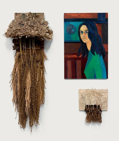 Varias obras de Marta Palau, en la muestra en Barcelona.