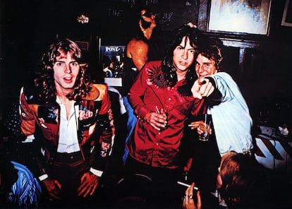 Jody Stephens, Andy Hummel and Alex Chilton in 1974; Chris Bell was no longer in the group.