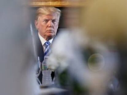 El presidente de EE UU, Donald Trump, este jueves en la ciudad de Bedminster (EE UU).