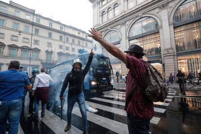 Protestas convocadas por grupos de ultraderecha y antivacunas en Roma, el pasado sábado.
