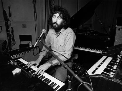 Rick Davies durante un ensayo de Supertramp, a finales de los años setenta.