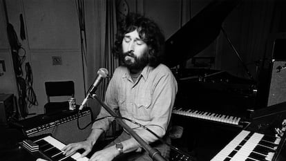 Rick Davies durante un ensayo de Supertramp, a finales de los años setenta.