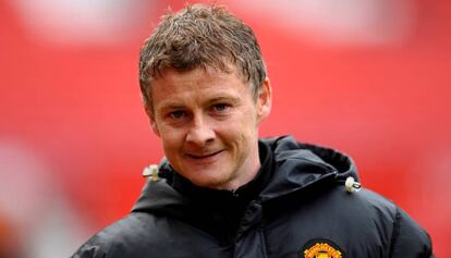 Solskjaer, en 2010, como técnico del filial del United.