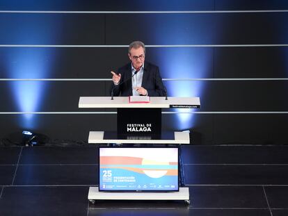 El director del Festival de Málaga, Juan Antonio Vigar, en la presentación del certamen malacitano.