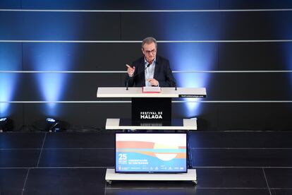 El director del Festival de Málaga, Juan Antonio Vigar, en la presentación del certamen malacitano.