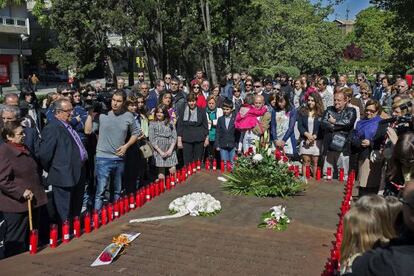 Relatives of the victims of the Yak-42 crash at the service on Sunday.