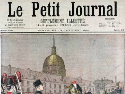 Portada del periódico 'Le Petit Journal' que alude a la condena del capitán Dreyfus (1895).  