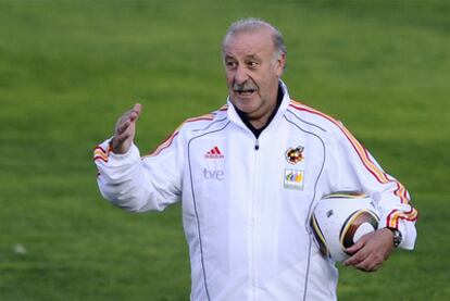 Vicente Del Bosque, en un entrenamiento de la selección española.