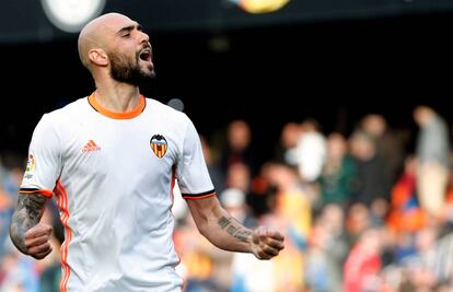 Zaza celebra su gol al Athletic