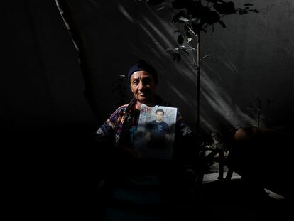 Vilma Castro, madre del migrante nicaragüense desaparecido, Elías Gutiérrez, en Ciudad de México en 2019.