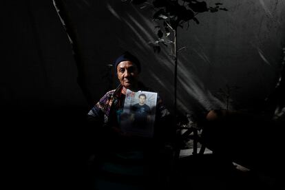 Vilma Castro, madre del migrante nicaragüense desaparecido, Elías Gutiérrez, en Ciudad de México en 2019