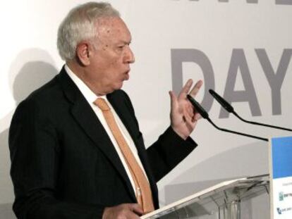 El ministro de Exteriores, José María García-Margallo, durante su intervención en el Spain Investors' Day.