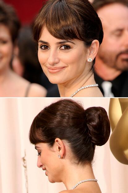 Tablas: Penélope Cruz recogió el Oscar en 2009 por Vicky Cristina Barcelona. Su look Audrey fue uno de los más comentados de la gala.