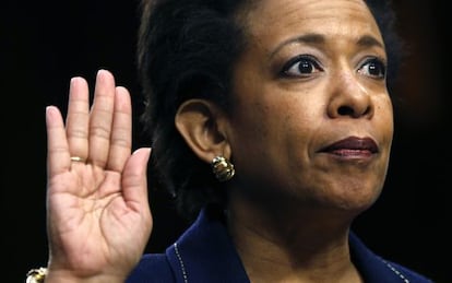 Loretta Lynch, durante su audiencia en el Senado. 