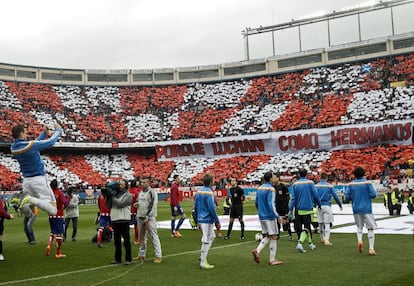 Ambiente en el Vicente Calderón previo al partido