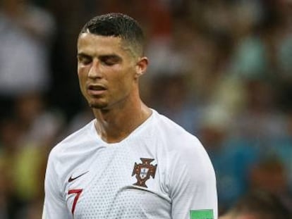 Cristiano Ronaldo, durante el partido en el que Portugal fue eliminada del Mundial de Rusia.