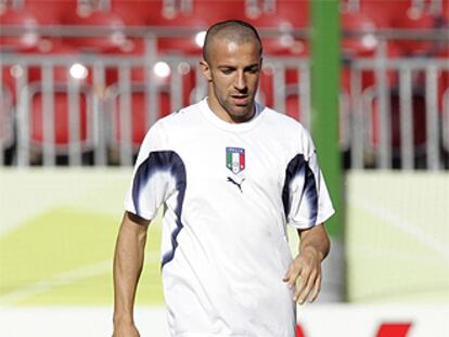 Del Piero, capitán del Juventus, en el entrenamiento de ayer.