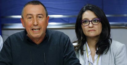 Joan Baldoví y Mònica Oltra, de Compromís, la semana pasada en el Congreso.