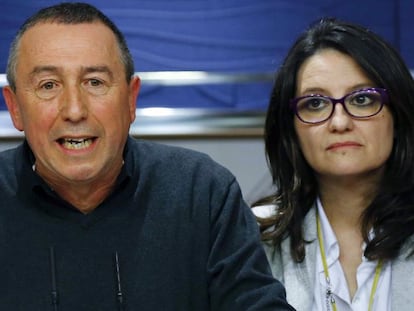 Joan Baldoví y Mònica Oltra, de Compromís, la semana pasada en el Congreso.