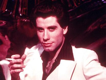 John Travolta, en  <i>Fiebre del sábado noche.</i>