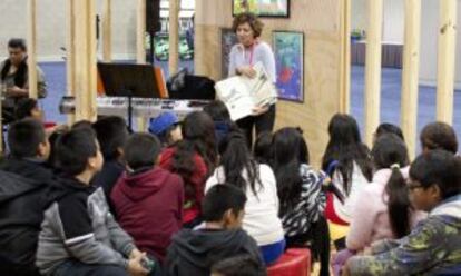 Lectura para niños en el pabellón de la Ciudad de México, el viernes en LéaLA.