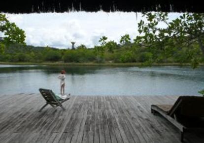 Embarcadero en la Fazenda da Lagoa, en Ilhéus (Bahía, Brasil).