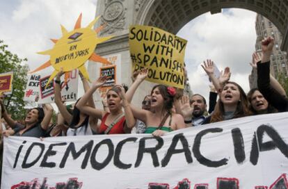 Un grupo de manifestantes en Nueva York.